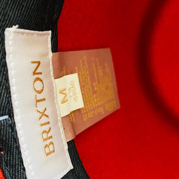 BRIXTON Structured Fedora Red Rancher Hat 100% Wool Can Be UNISEX  Size M - Picture 3 of 12